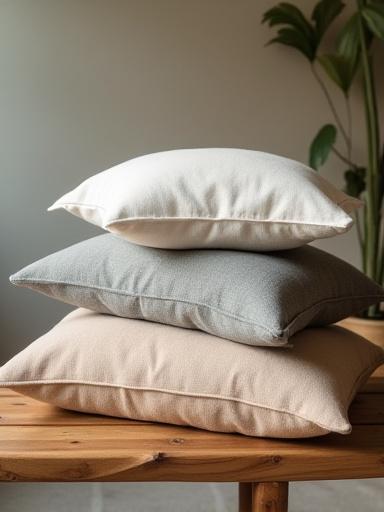 Cuscini decorativi in lino organico e canapa